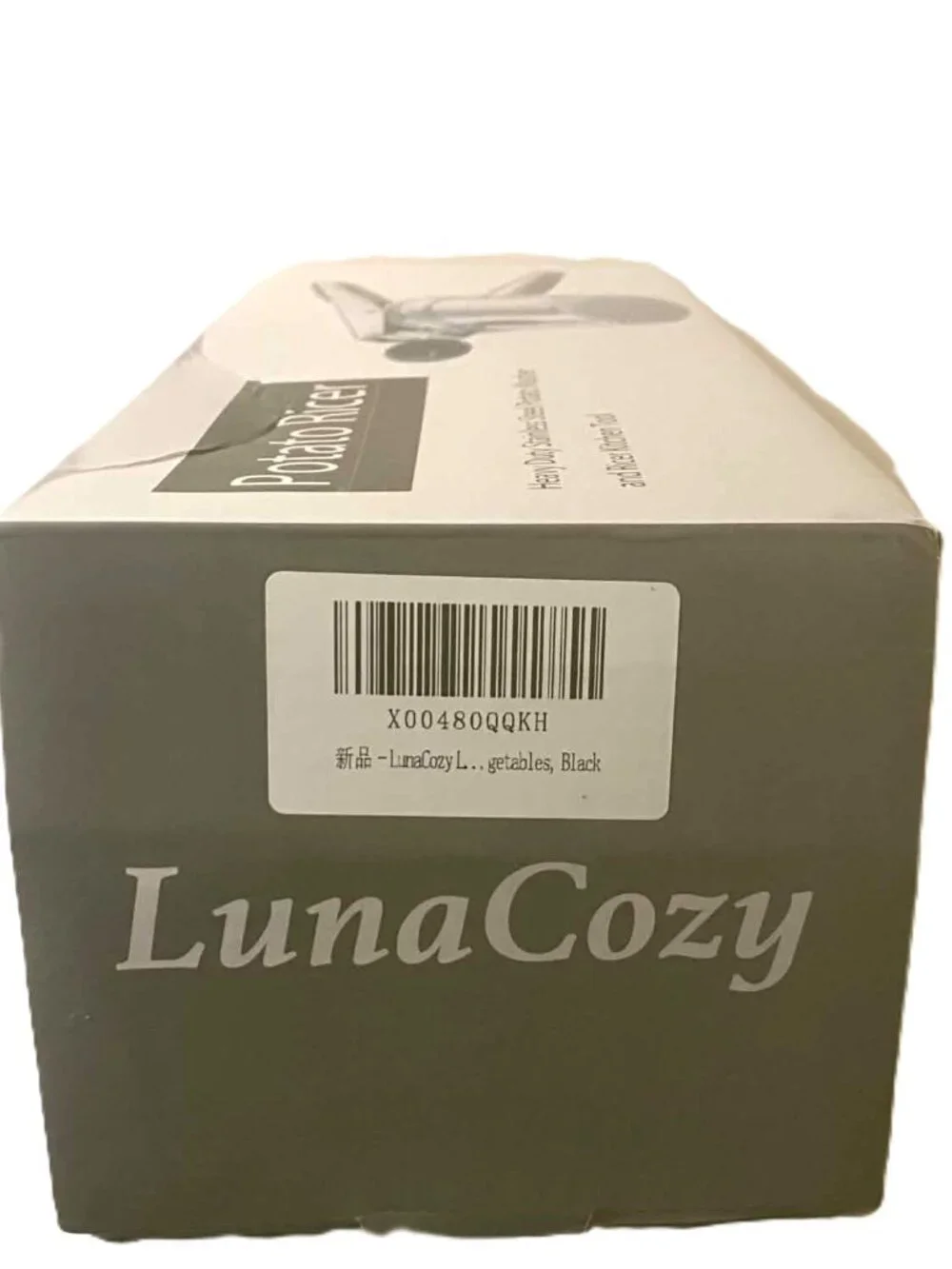 LunaCozy Large Potato Ricer Stainless Steel Masher Black Heavy Duty 11.5